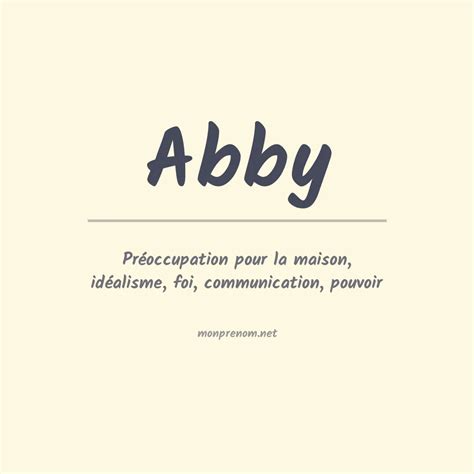 abby name|Abby (prénom) : signification, origine et caractère